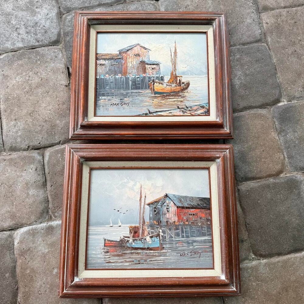 Vintage Max Savy Oil Paintings